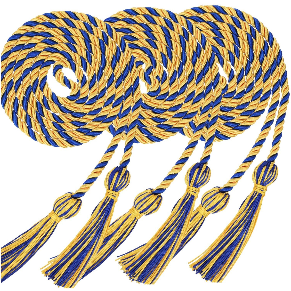 3 Pack Graduation Honor Cords,Polyester Yarn Honor Cord with Tassel for Graduation Students 